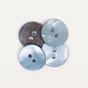 Perleťový gombíky 15 mm - modrý 621
